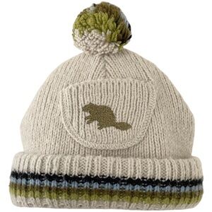 Catimini Pom Pom Beanie Hat with pocket, beige